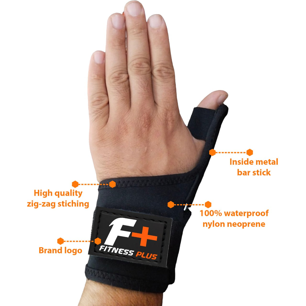 Fitness Plus Thumb Brace – Ergonomic Neoprene Support with Adjustable Compression For Thumb Injury