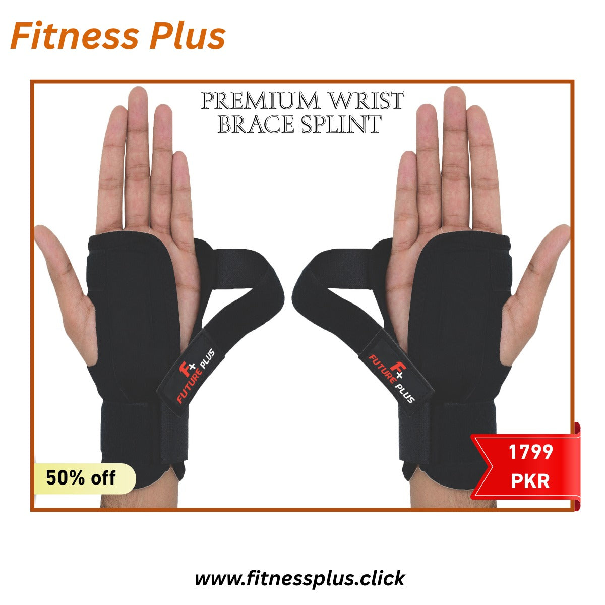 Fitness Plus Wrist Splint (Pair) – Support for Wrist Pain Relief & Injury Recovery
