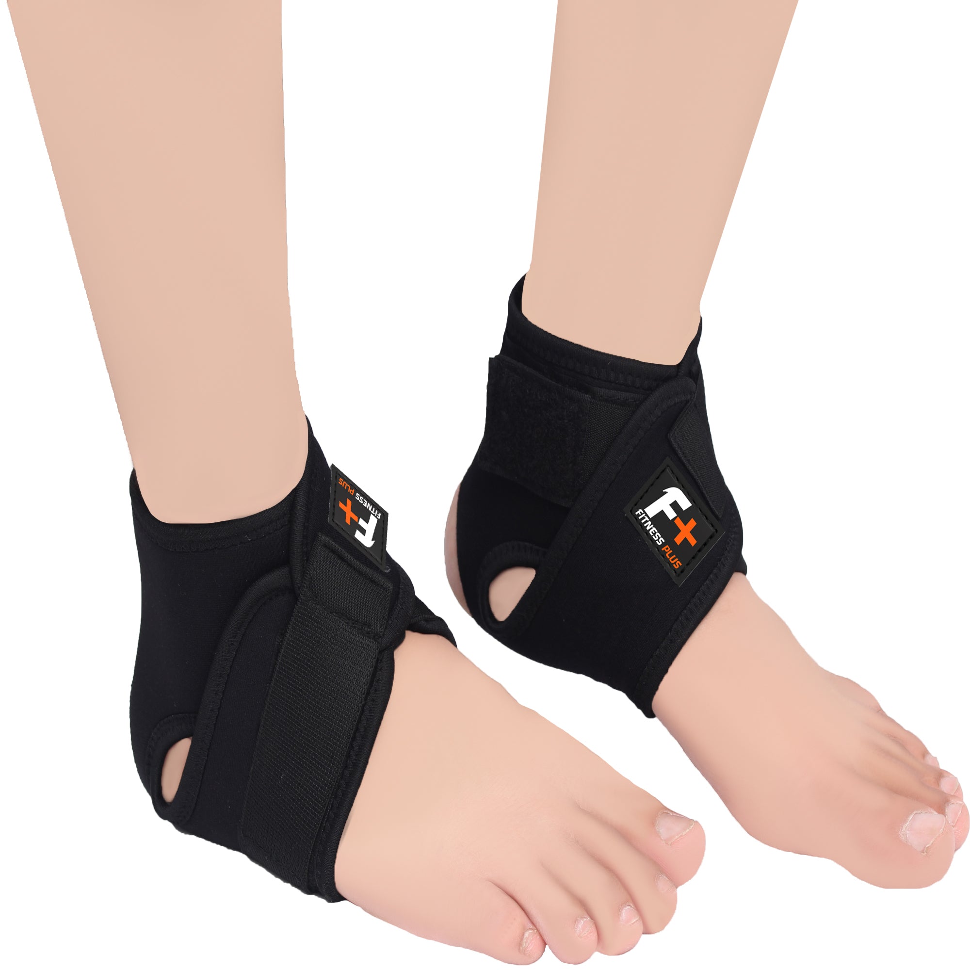 Fitness Plus Ankle Support Brace (Pair) - Heat Compression for Ankle Pain & Iunjry Recovery