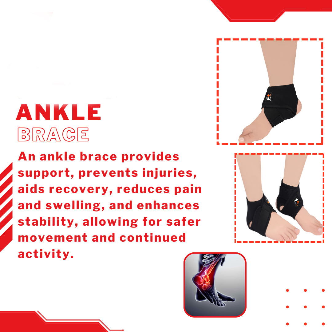 Fitness Plus Ankle Support Brace (Pair) - Heat Compression for Ankle Pain & Iunjry Recovery