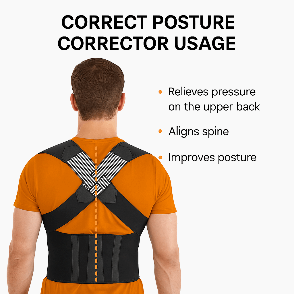 Fitness Plus 3-in-1 Posture Corrector – Relieves Back Pain & Improves Alignment