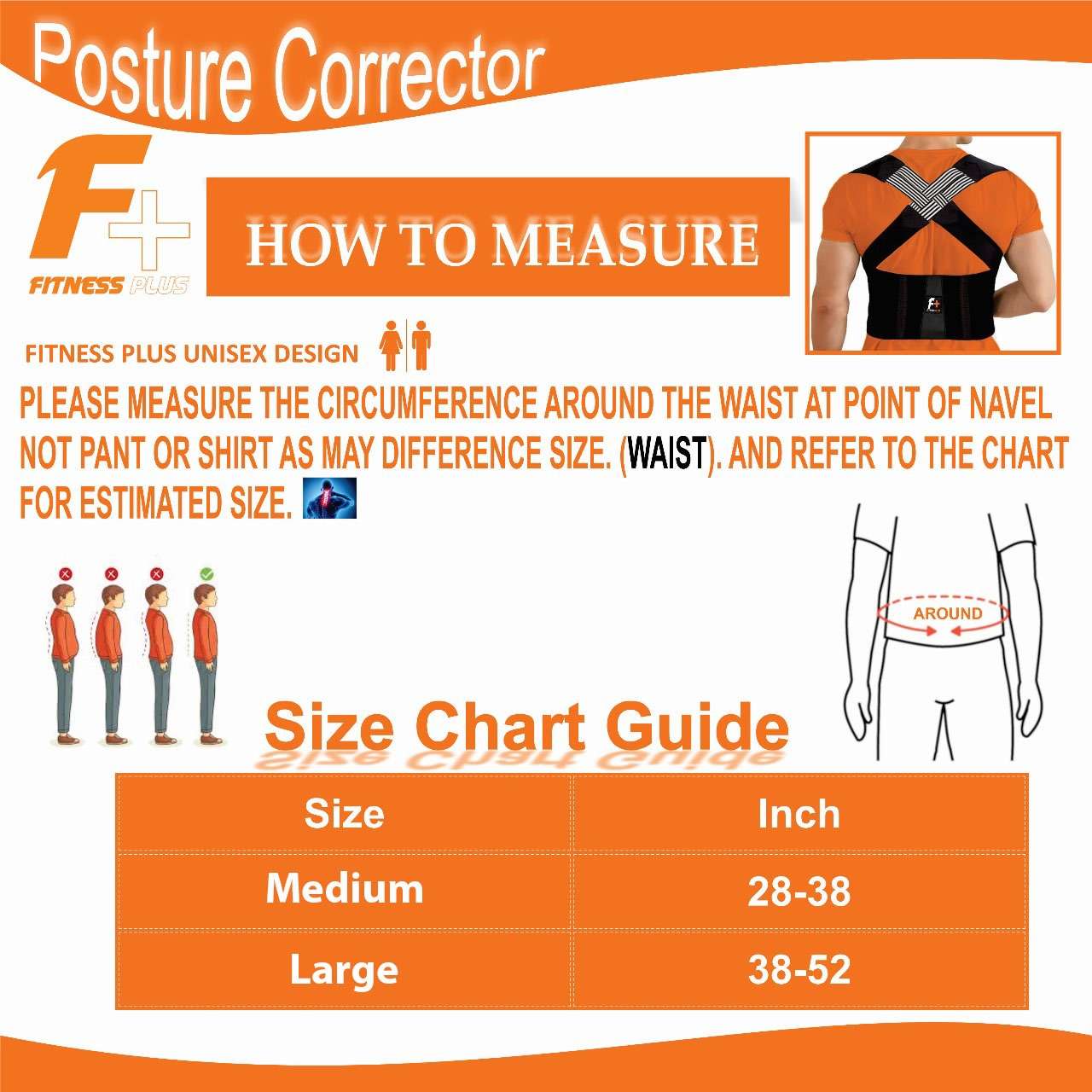 Fitness Plus 3-in-1 Posture Corrector – Relieves Back Pain & Improves Alignment