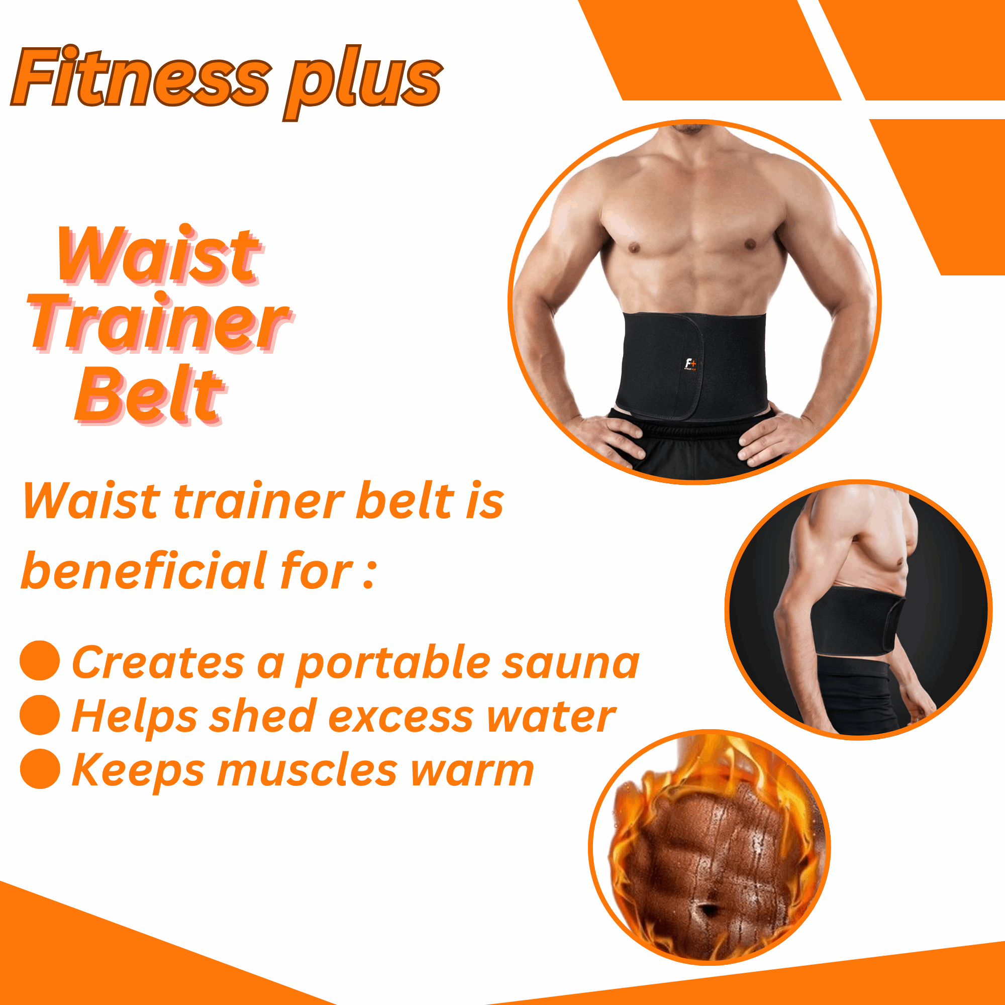 Premium Waist Trimmer and Sweat Belt for Weight Loss & Core SupportMen And Women – Adjustable Slimming Belt for