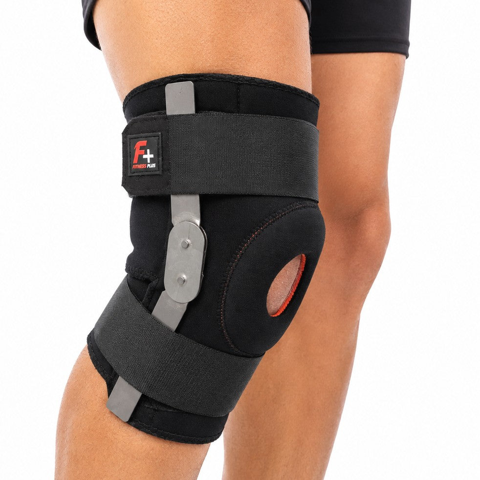 Hinged Knee Support Brace with Dual Side‑Clip Stabilizers – Heavy‑Duty Adjustable Knee Sleeve for