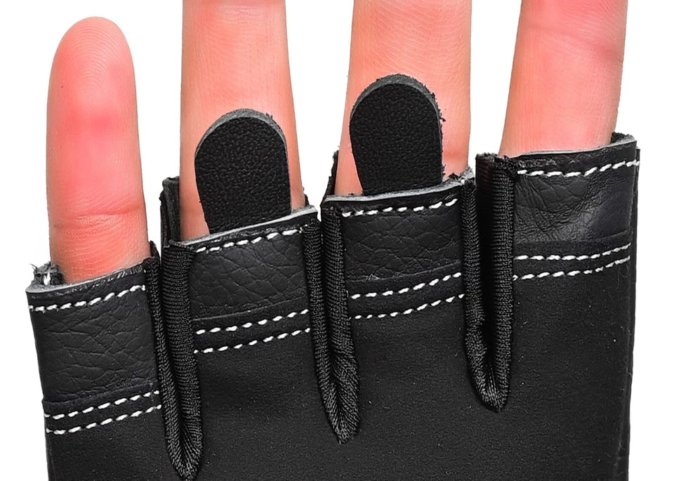 Fitness Plus Leather Gym Gloves with Wrist Support| No Slip Weight Lifting Gloves
