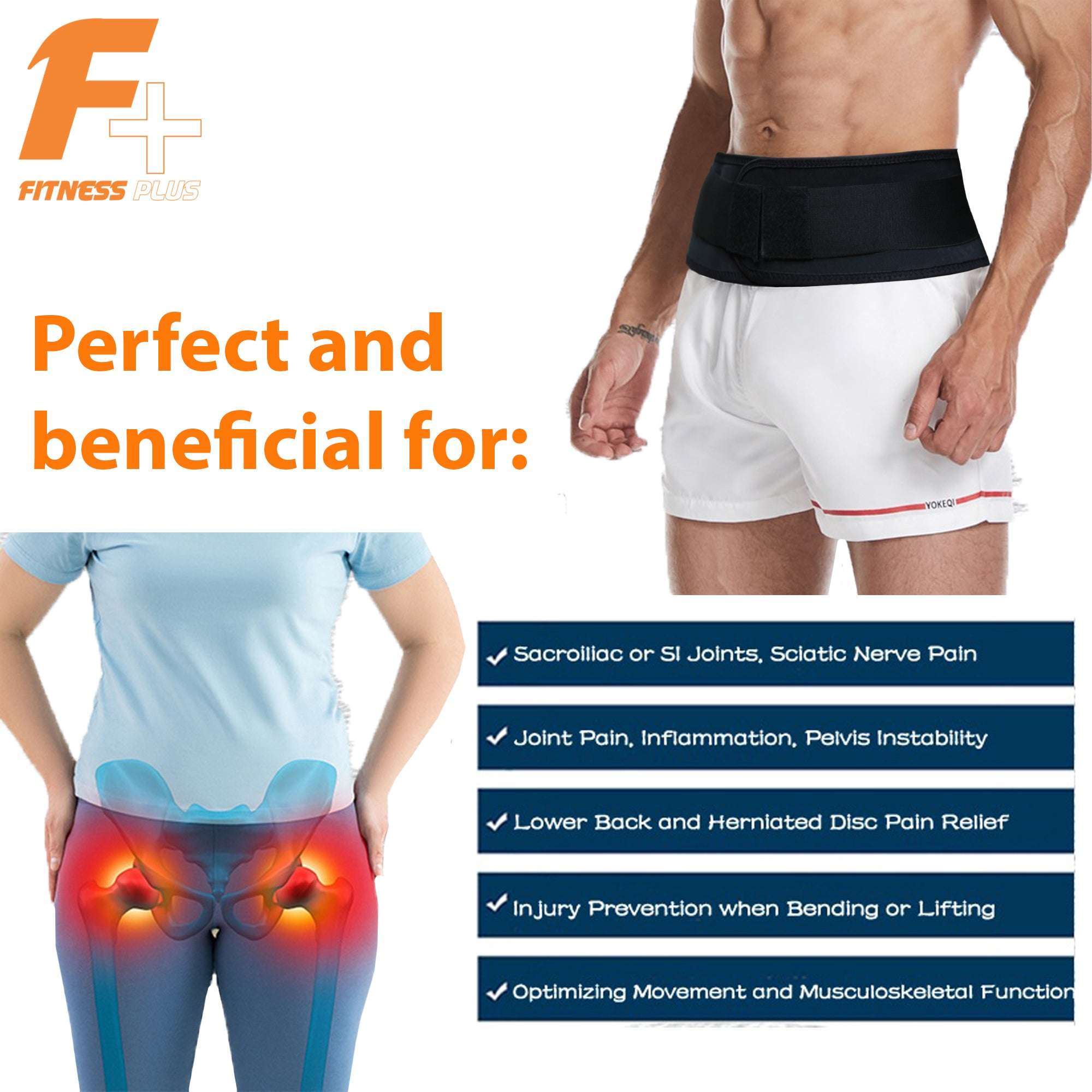 Adjustable Sacroiliac SI Joint Support Belt for Lower Back & Hip Pain Relief