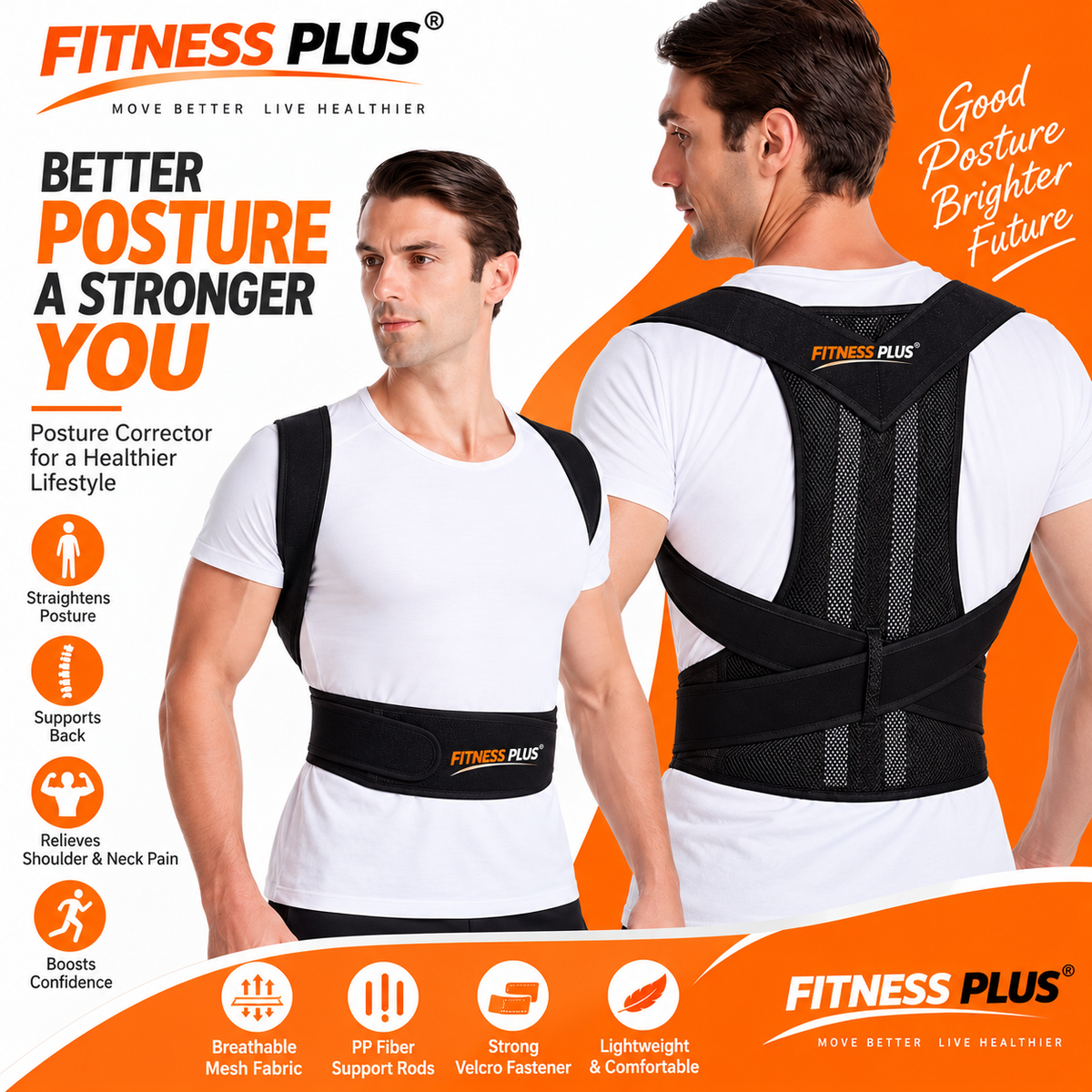 Posture Corrector Belt for Men & Women | Fitness Plus