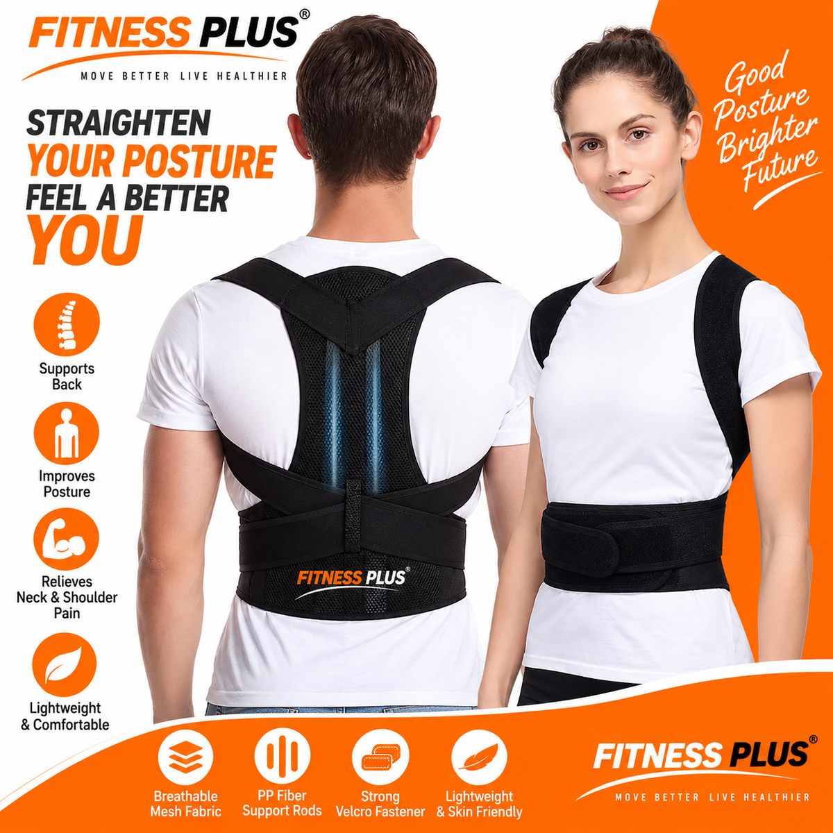 Posture Corrector Belt for Men & Women | Fitness Plus