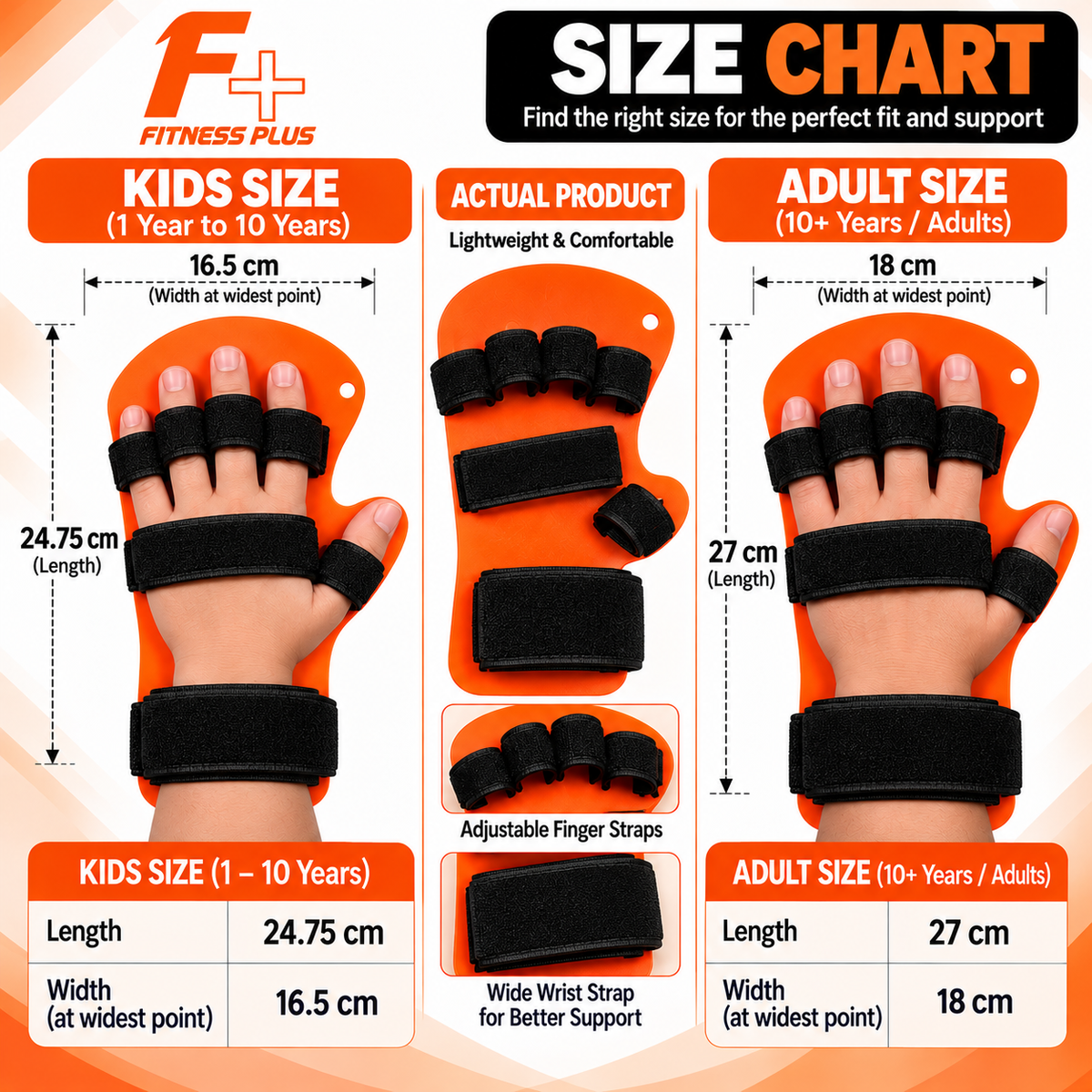 Fitness Plus Hand Immobilizer Brace for Stroke, CP, Paralysis & Wrist Support