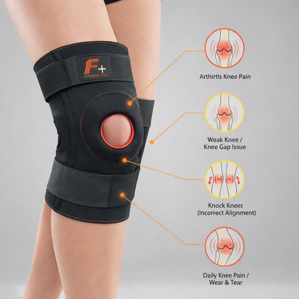 Flexible Knee Support Brace  – Heavy Duty Adjustable Neoprene Brace with Dual Springs