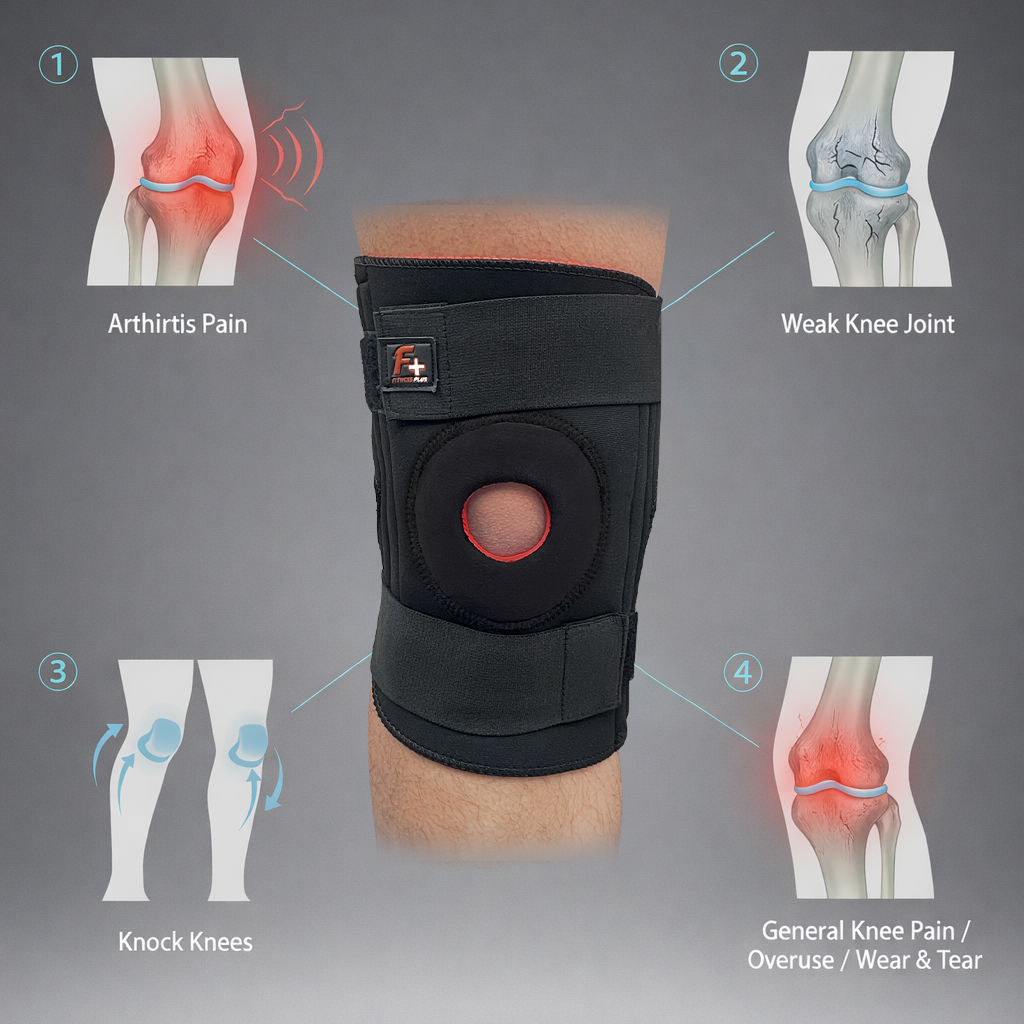 Flexible Knee Support Brace  – Heavy Duty Adjustable Neoprene Brace with Dual Springs