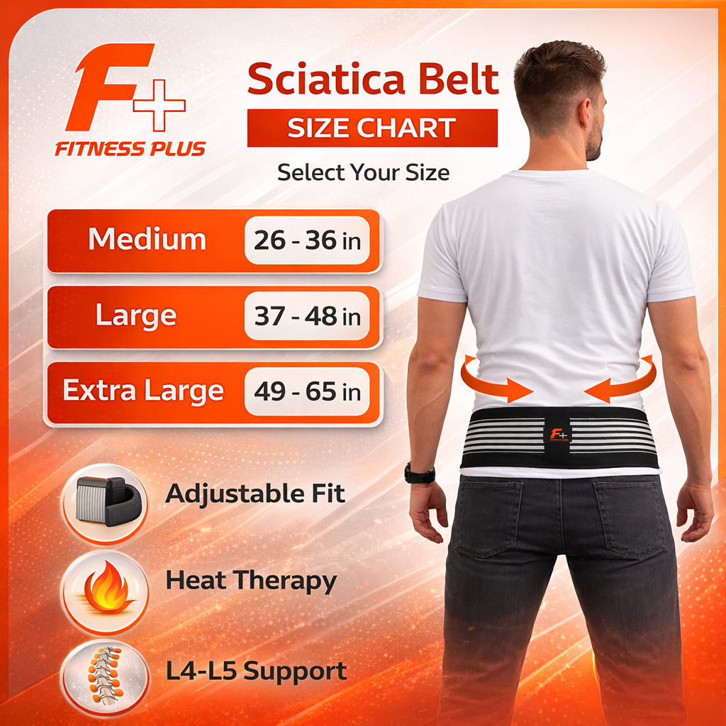 Fitness Plus Sciatica Pain Relief Belt - For Lower Back Pain & Sciatica Problem