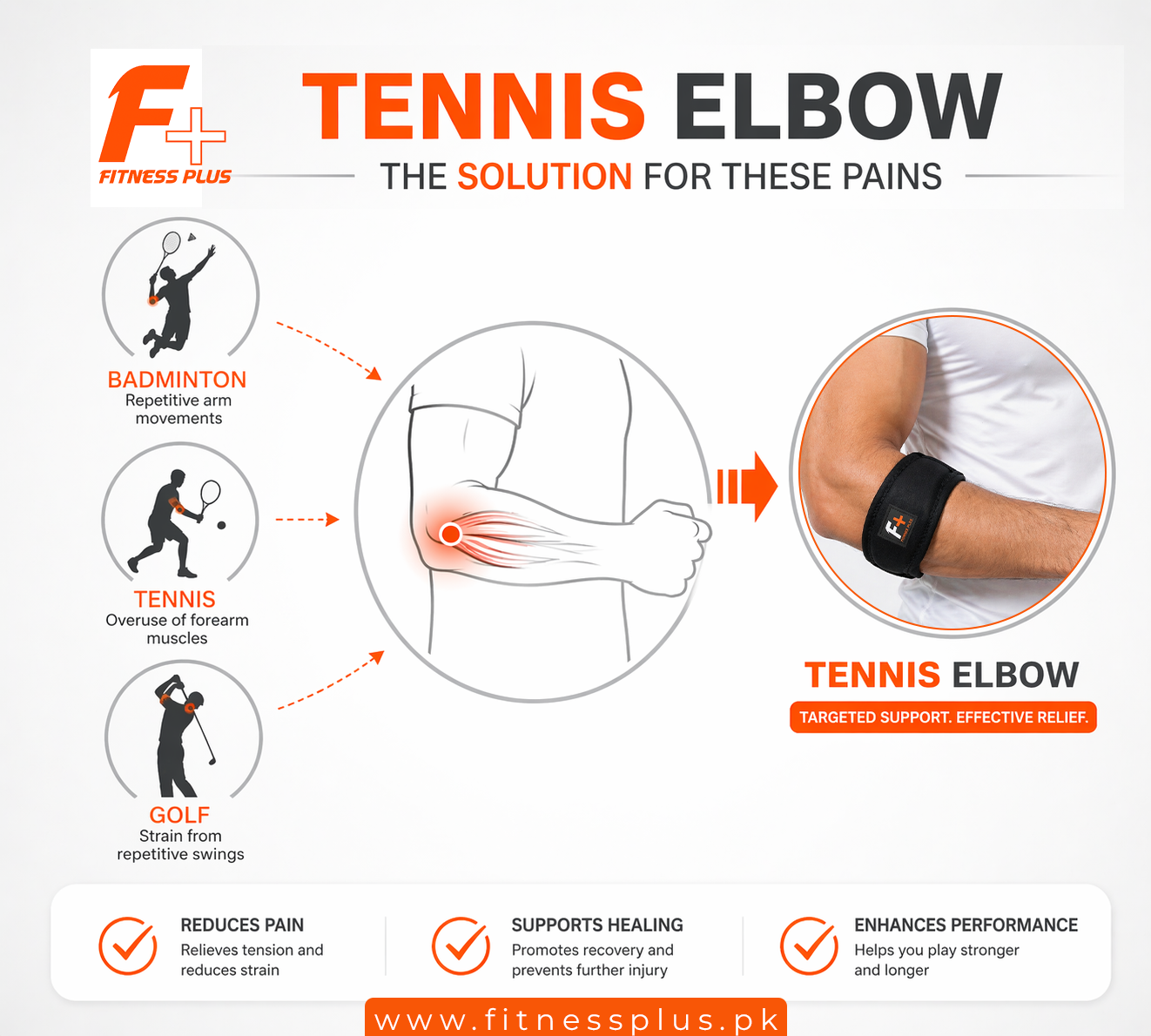 Flexible Tennis Elbow Support Brace