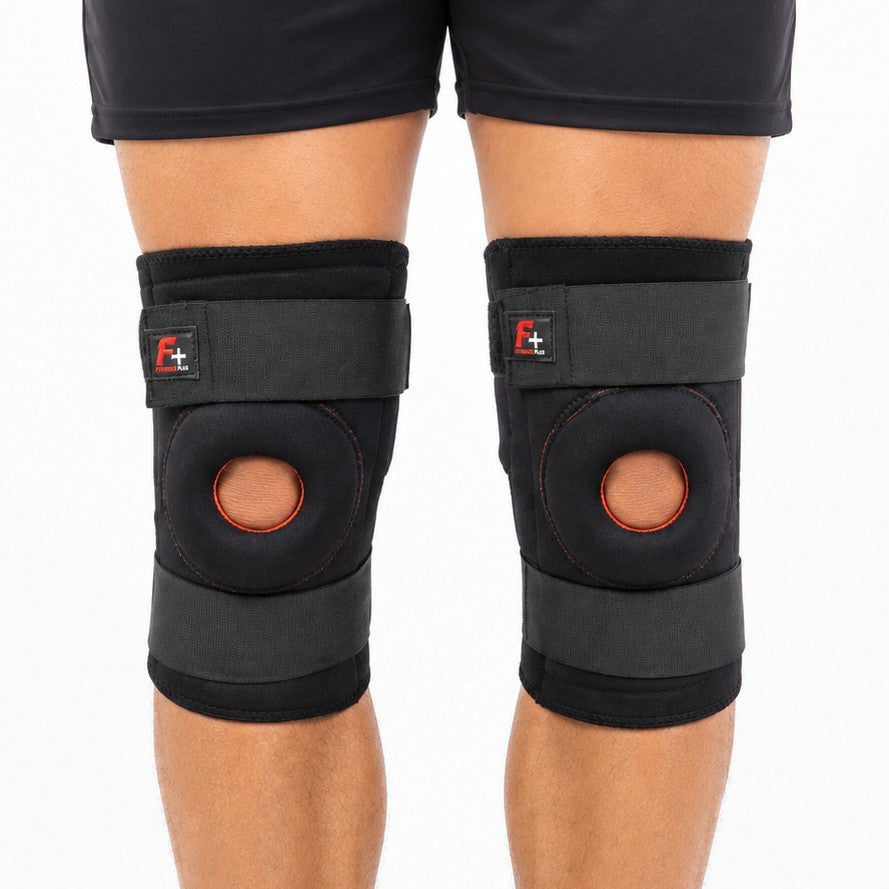 Hinged Knee Support Brace with Dual Side‑Clip Stabilizers – Heavy‑Duty Adjustable Knee Sleeve for