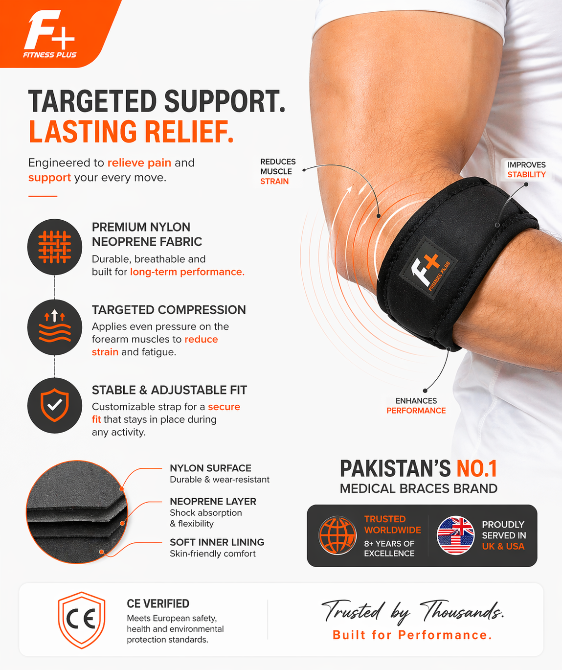 Flexible Tennis Elbow Support Brace